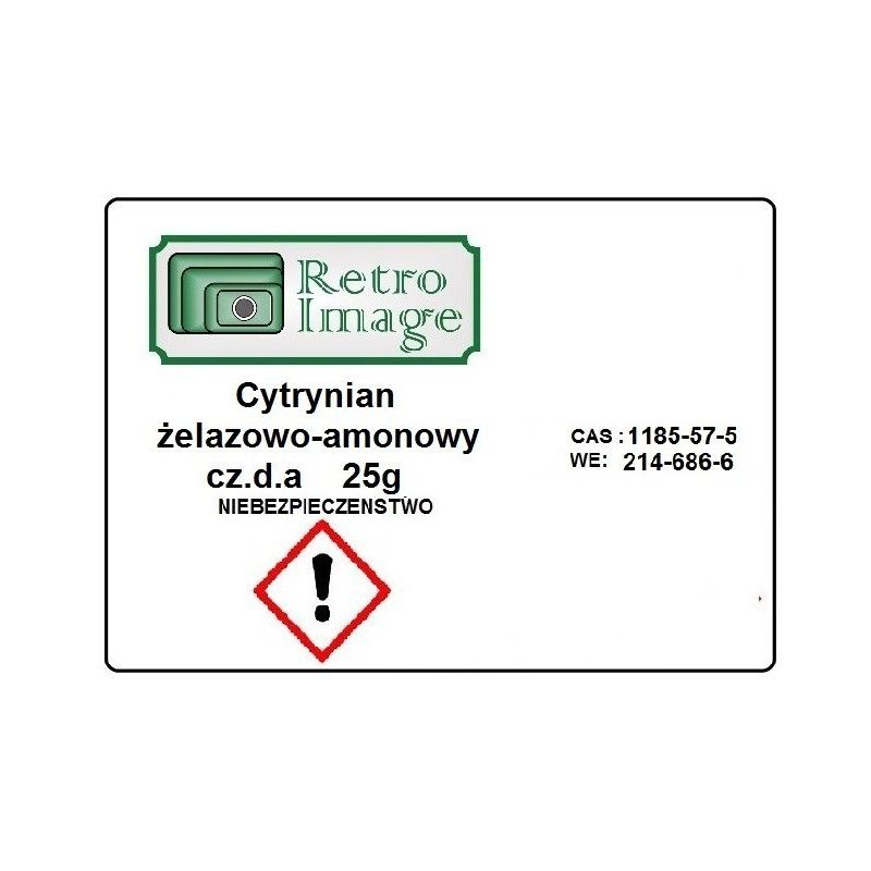 Retro-Image - Cytrynian żelazowo-amonowy 25g  cz.d.a  Oczynnik do cyjanotypii  - 1