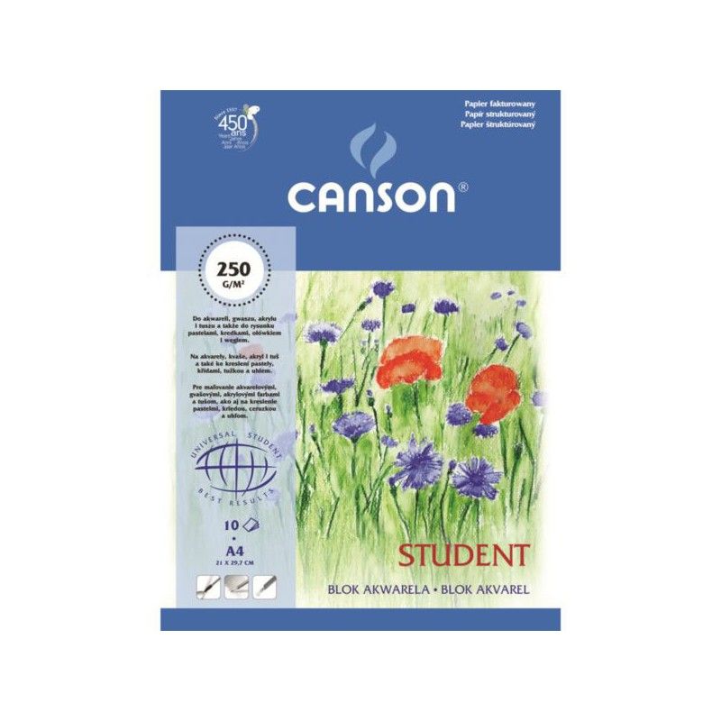 Canson Student blok akwarelowy A4 10 arkuszy gramatura 250g/m2  - 1