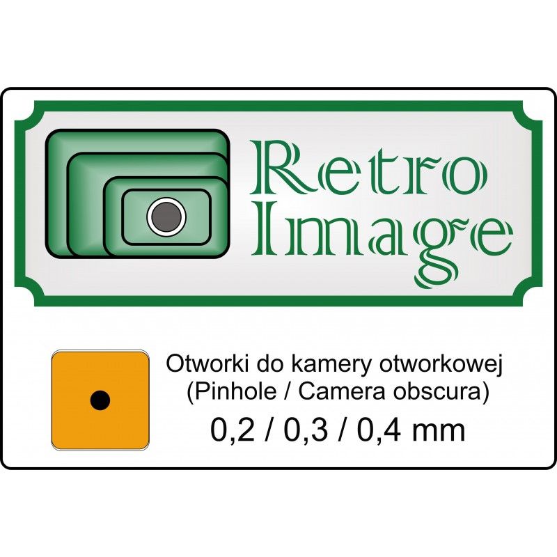 Retro-image otwrki do pinhole zeastaw trzech otworków 0,2, 0,3 0,4 mm  - 1
